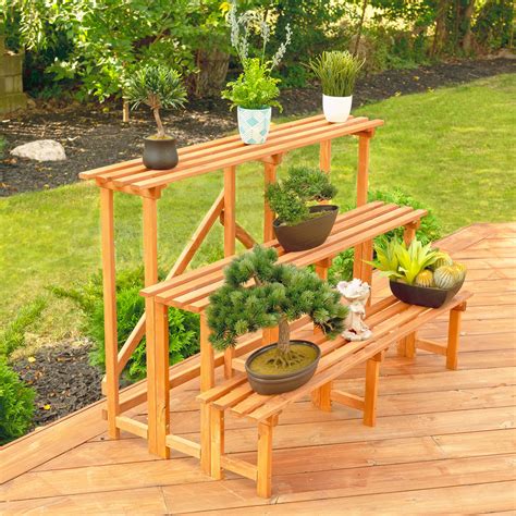 outdoor three tiered plant stand